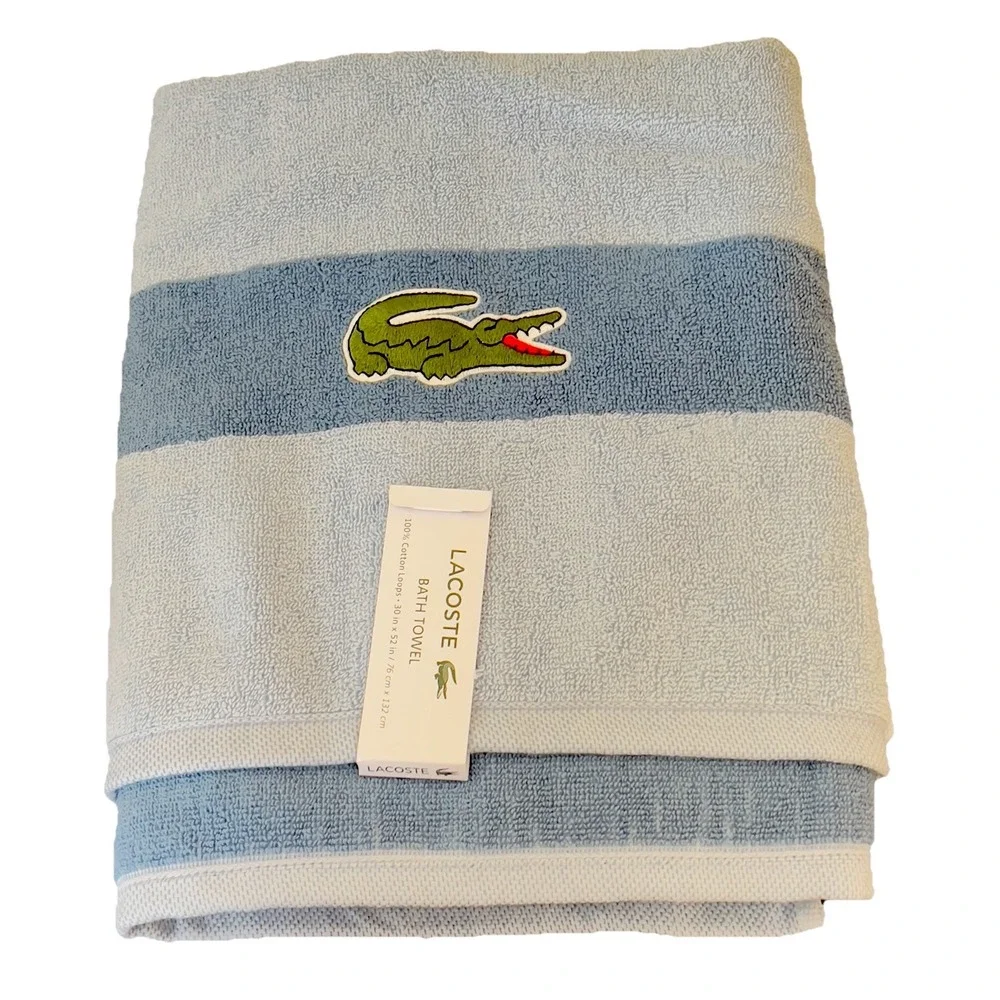 Lacoste ~ Blue Bath Towel 100% Cotton 30
